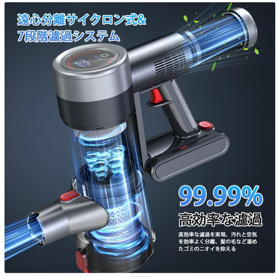 掃除機　強力　LEDライト　液晶ディスプレイ　コードレス　サイクロン式　新品