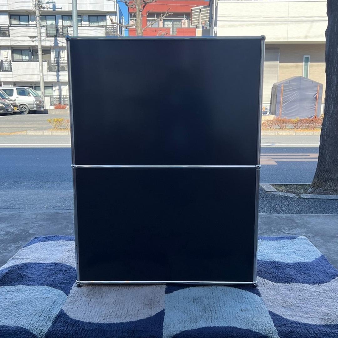 USMハラー モジュラーファニチャー 1列2段 キャビネット シェルフ 黒系