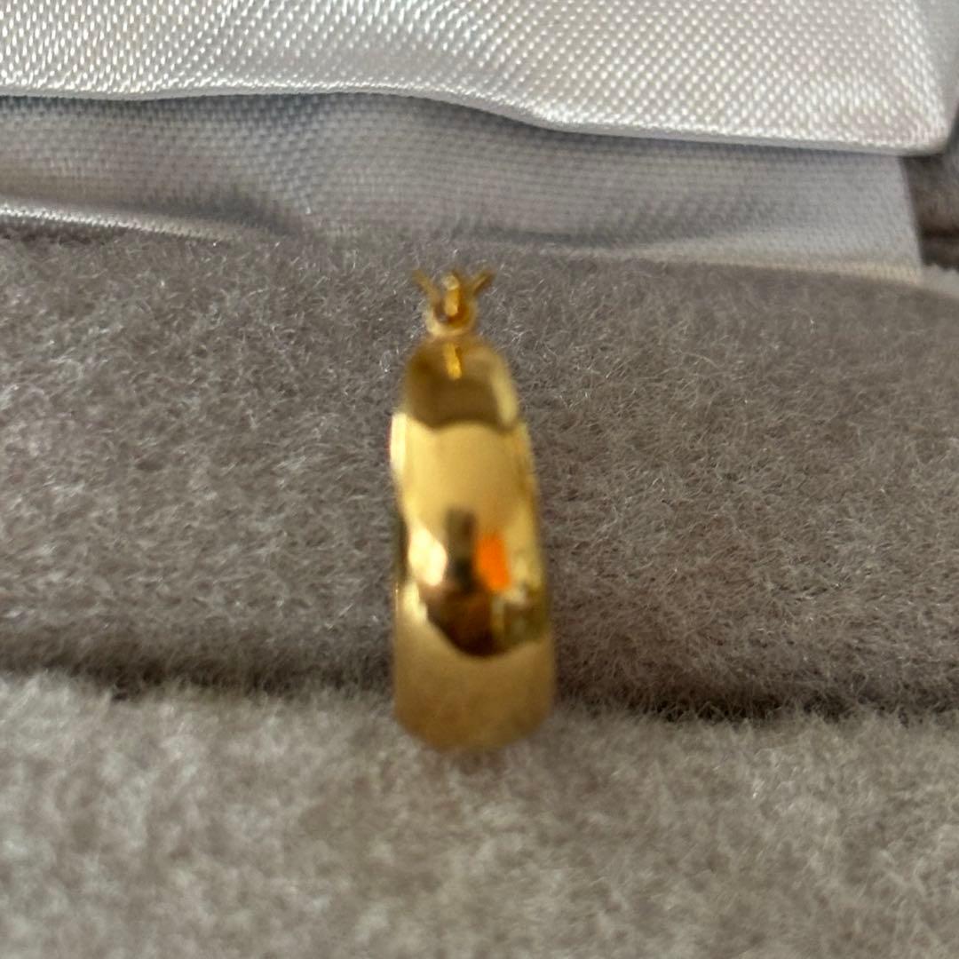 K18　750　18金　イエローゴールド　フープ　ピアス　片耳　5×13