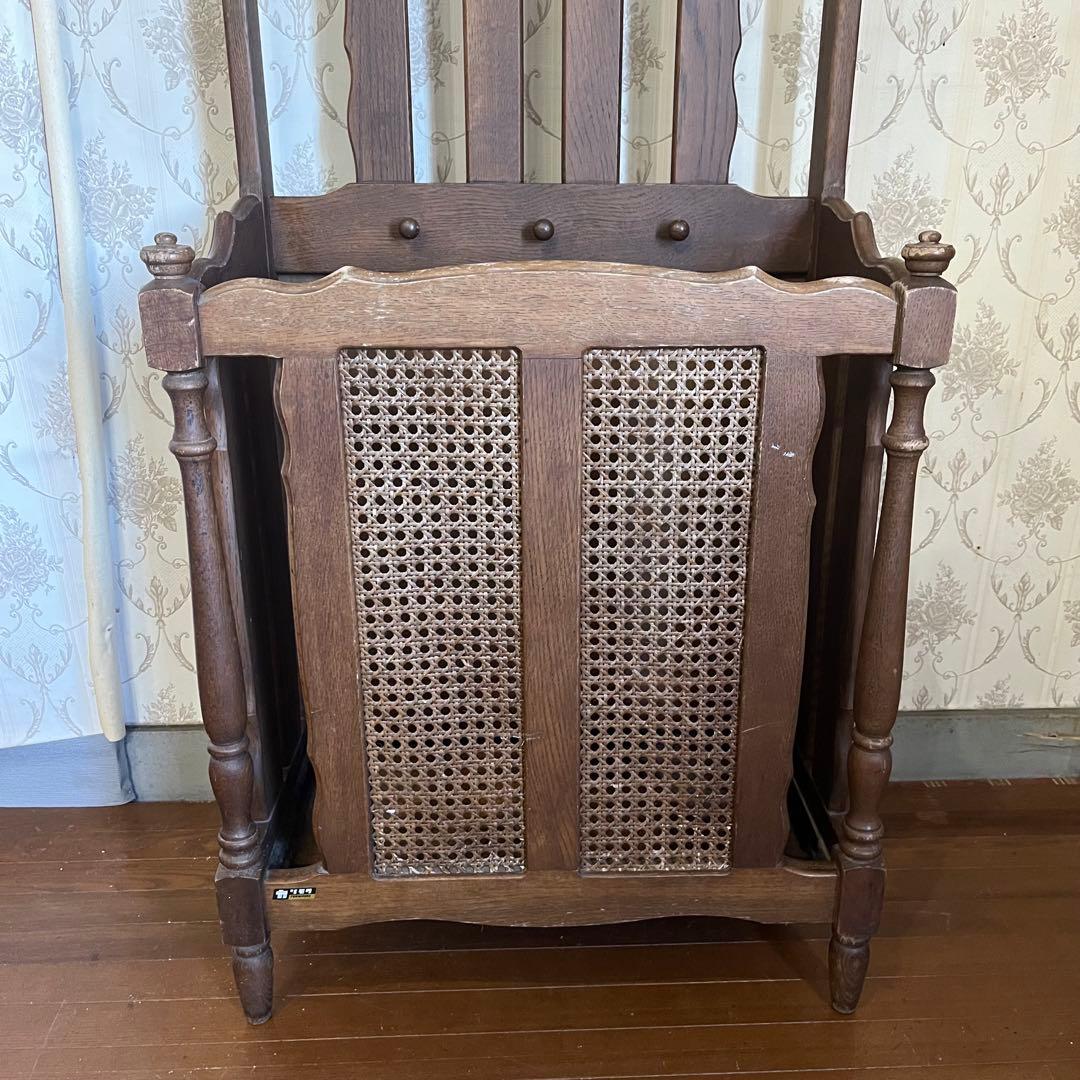 【アンティーク】昭和レトロ オールドカリモク 傘立て アンブレラスタンド 古道具