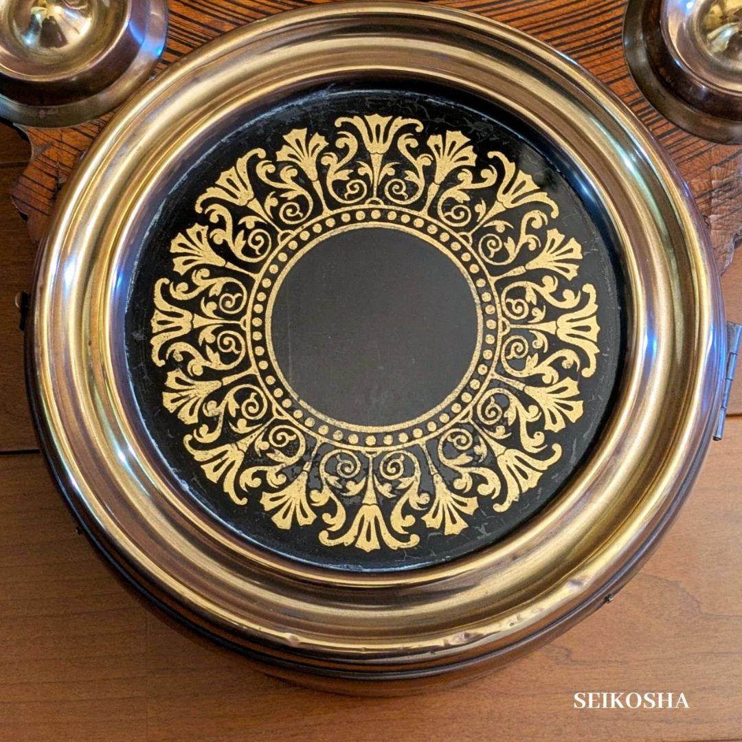 アンティーク掛時計　古時計　精工舎　四つ丸　振り子時計