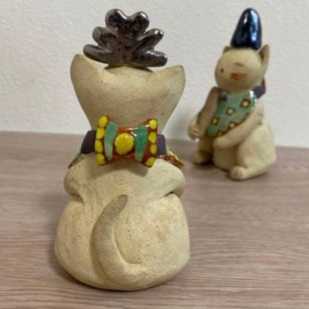 一点物　希少　益子焼　加藤麻里作　陶器雛人形 猫の嫁入り