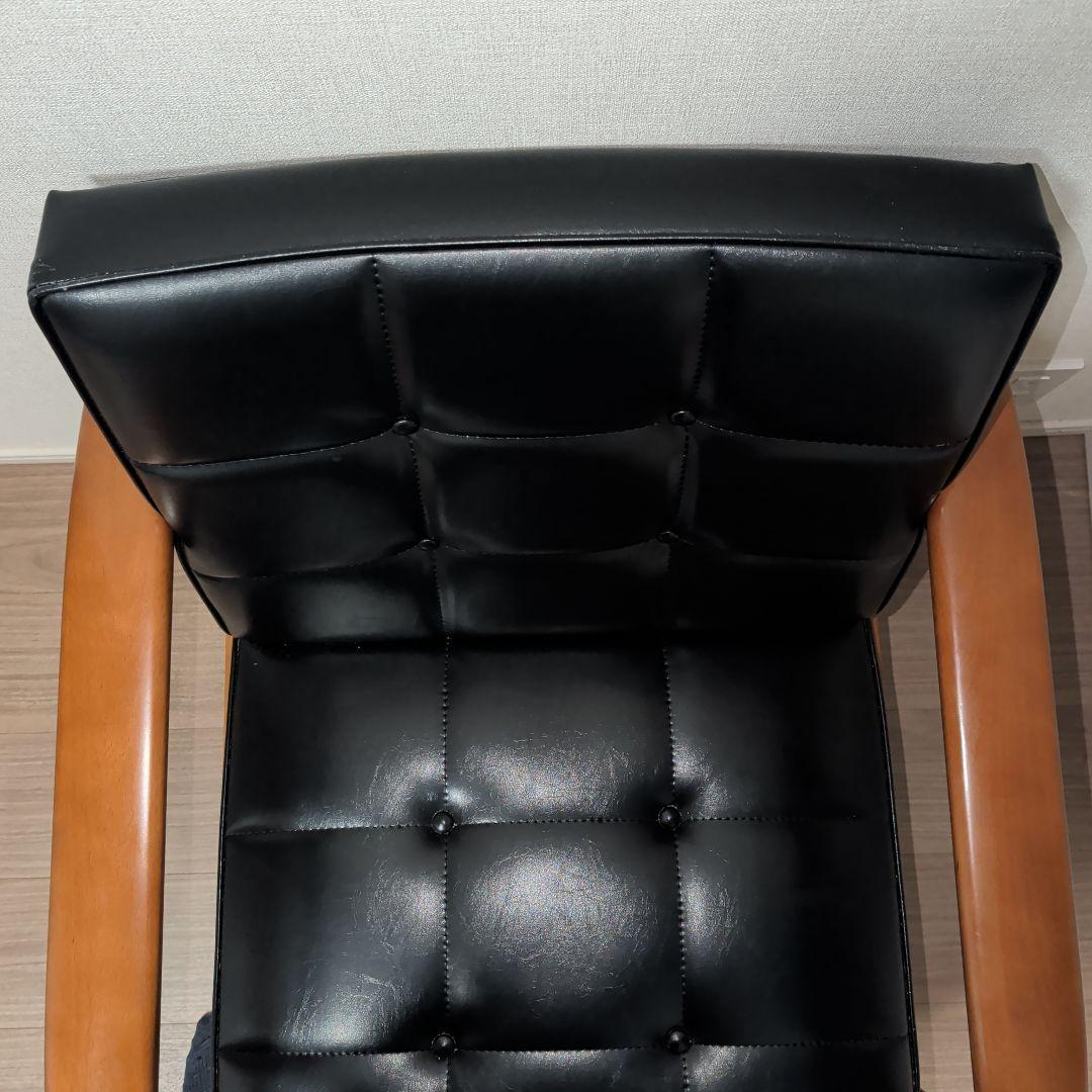 ※送料込み※美品【カリモク60】 Kチェア ソファ 1人掛け ブラック 合成皮革